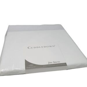 Cuddledown Z50497 Embroidered Ombre Sheet White Purple Flat Full Size Cotton NEW